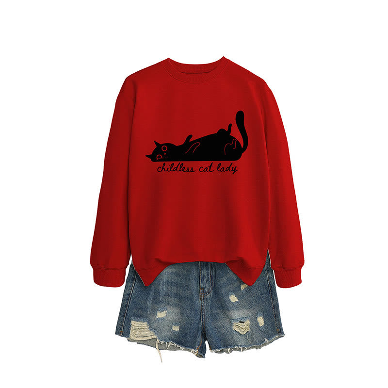 Süßes Katzen-Sweatshirt in Übergröße - Rot - 2XL - image 2