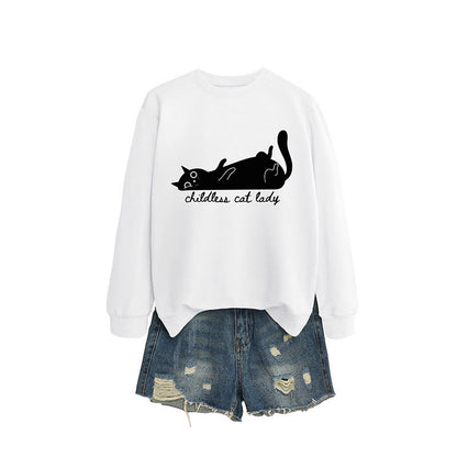 Süßes Katzen-Sweatshirt in Übergröße - Weiß - 2XL - image 6