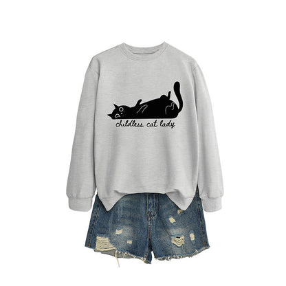 Süßes Katzen-Sweatshirt in Übergröße - Grau - 2XL - image 10