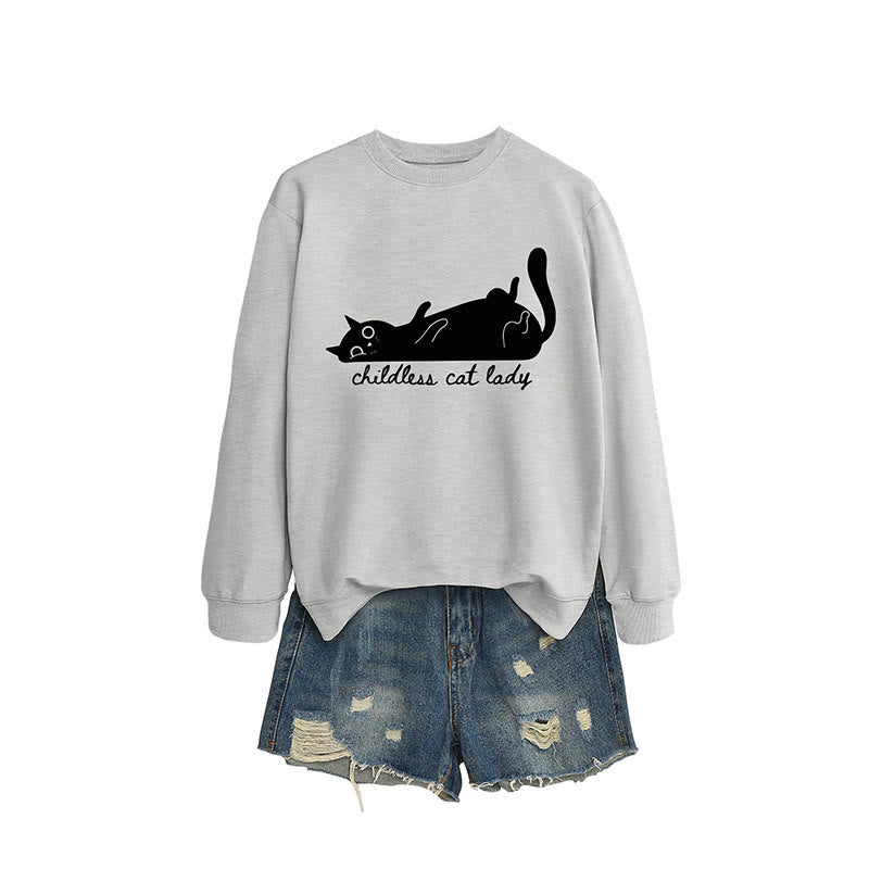 Süßes Katzen-Sweatshirt in Übergröße - Grau - 2XL - image 9
