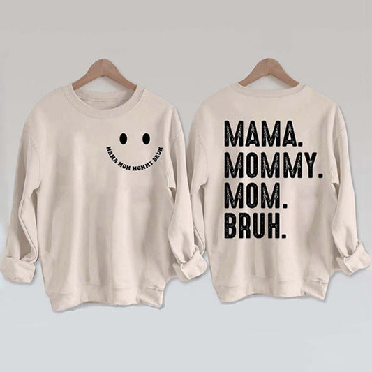 Sweatshirt mit Mom-Print in Übergröße