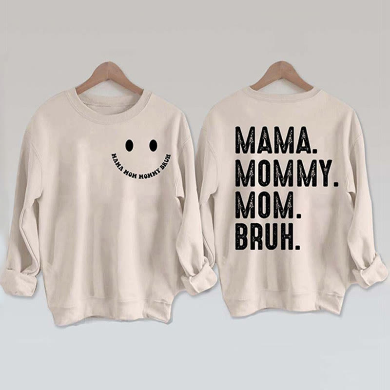 Sweatshirt mit Mom-Print in Übergröße - Beige - 3XL - image 0