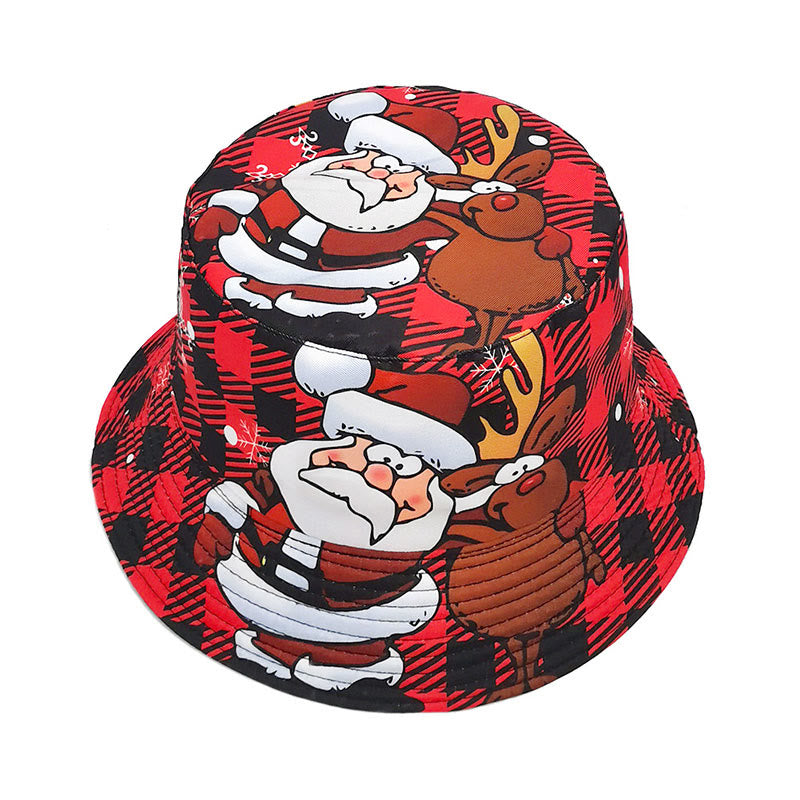 Fischerhut mit Weihnachtsmann-Elch-Motiv in Übergröße - image 2