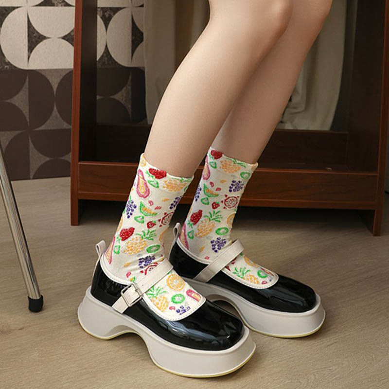 Viertelsocken mit Fruchtdruck (5 Paar) - image 6