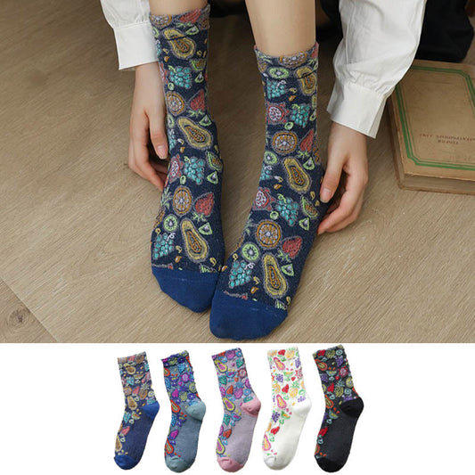 Viertelsocken mit Fruchtdruck (5 Paar) - Mehrfarbig - EU36-40 (US3-7) - image 1