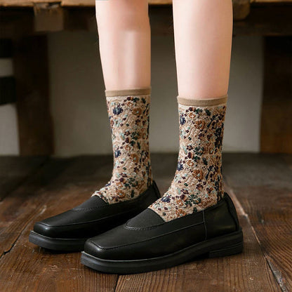 Viertelsocken mit Pflanzen und Blumen (5 Paar) - image 8
