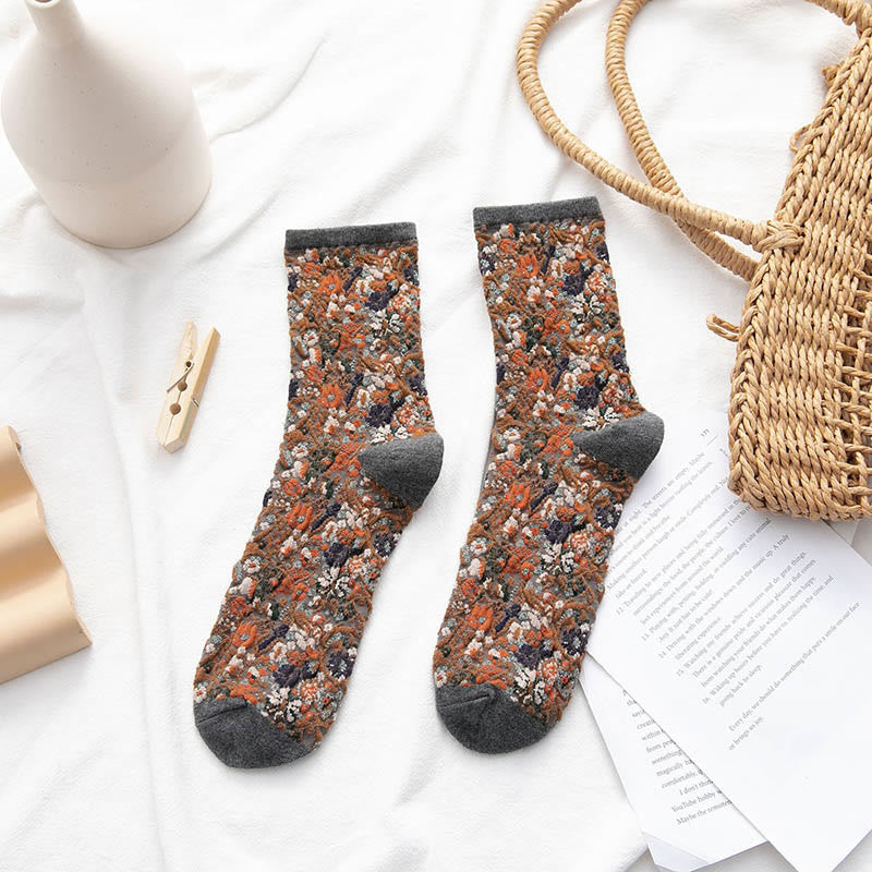 Viertelsocken mit Pflanzen und Blumen (5 Paar) - Dunkelgrau - EU36-40 (US3-7) - image 10