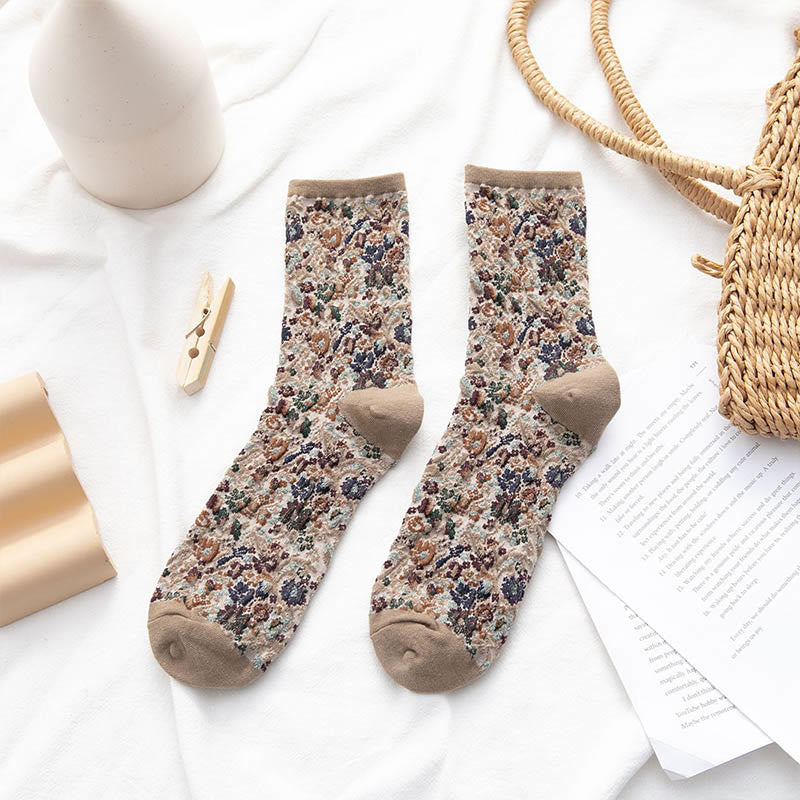 Viertelsocken mit Pflanzen und Blumen (5 Paar) - Khaki - EU36-40 (US3-7) - image 13