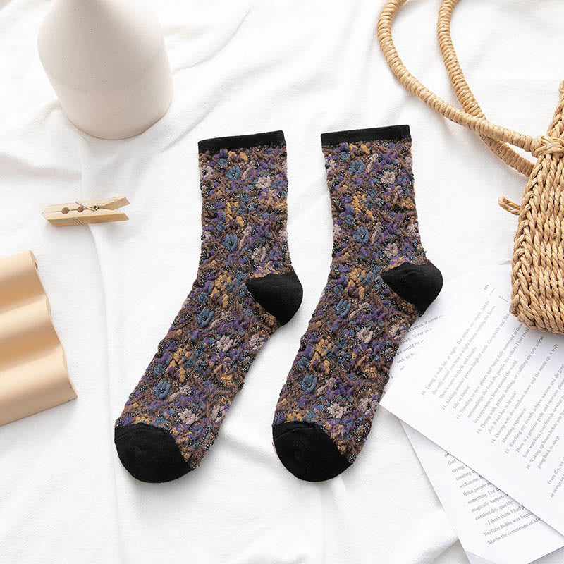 Viertelsocken mit Pflanzen und Blumen (5 Paar) - Schwarz - EU36-40 (US3-7) - image 14