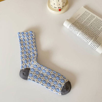 Elegante französische Viertelsocken mit Blumenmuster (5 Paar)