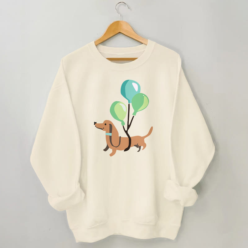 Sweatshirt mit Ballon-Dackel in Übergröße - Aprikose - 3XL - image 0