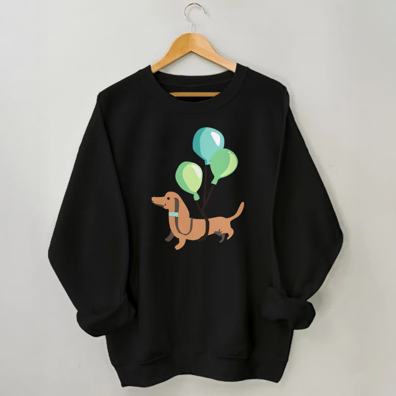 Sweatshirt mit Ballon-Dackel in Übergröße - Schwarz - 3XL - image 2