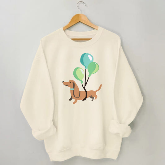 Sweatshirt mit Ballon-Dackel in Übergröße - Aprikose - 3XL - image 0