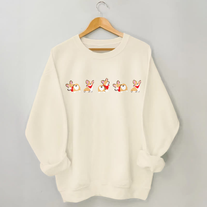 Corgi-Sweatshirt in Übergröße - Aprikose - 3XL - image 0