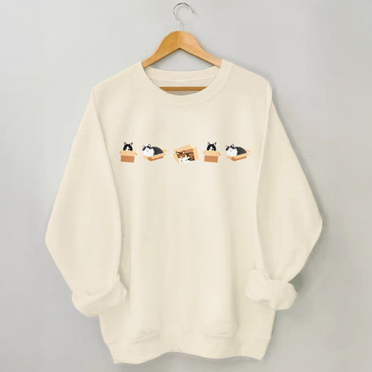 Sweatshirt mit Katzenmotiv in Übergröße - Aprikose - 3XL - image 0