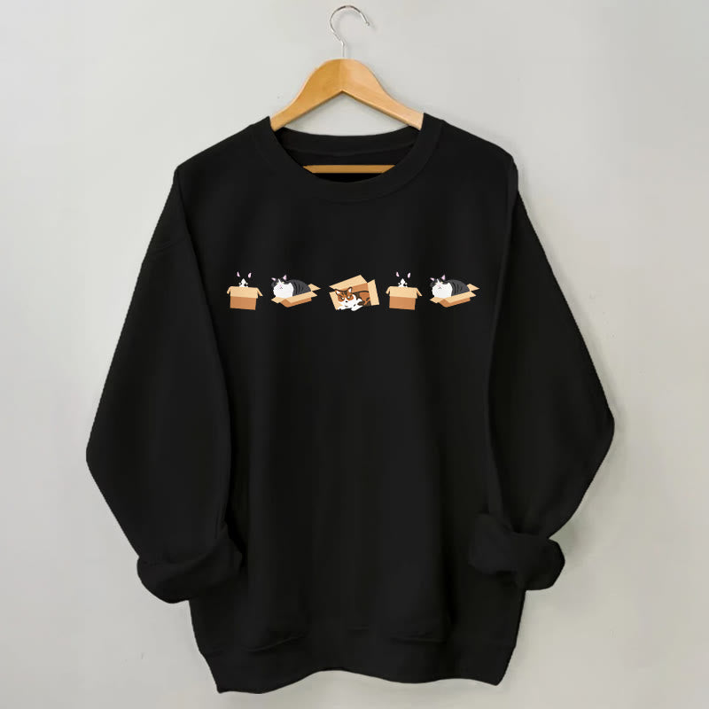 Sweatshirt mit Katzenmotiv in Übergröße - Schwarz - 3XL - image 3