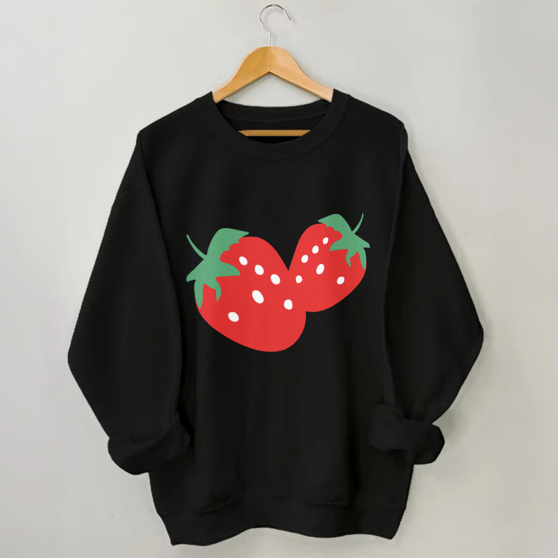 Erdbeer-Sweatshirt in Übergröße - Schwarz - 3XL - image 3