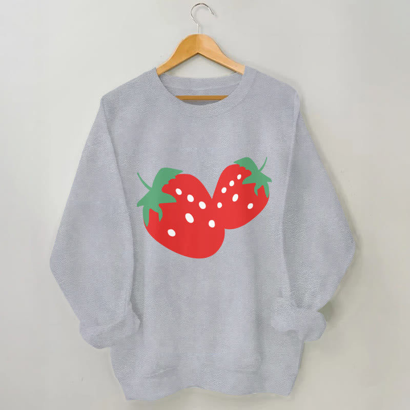 Erdbeer-Sweatshirt in Übergröße - Grau - 3XL - image 1