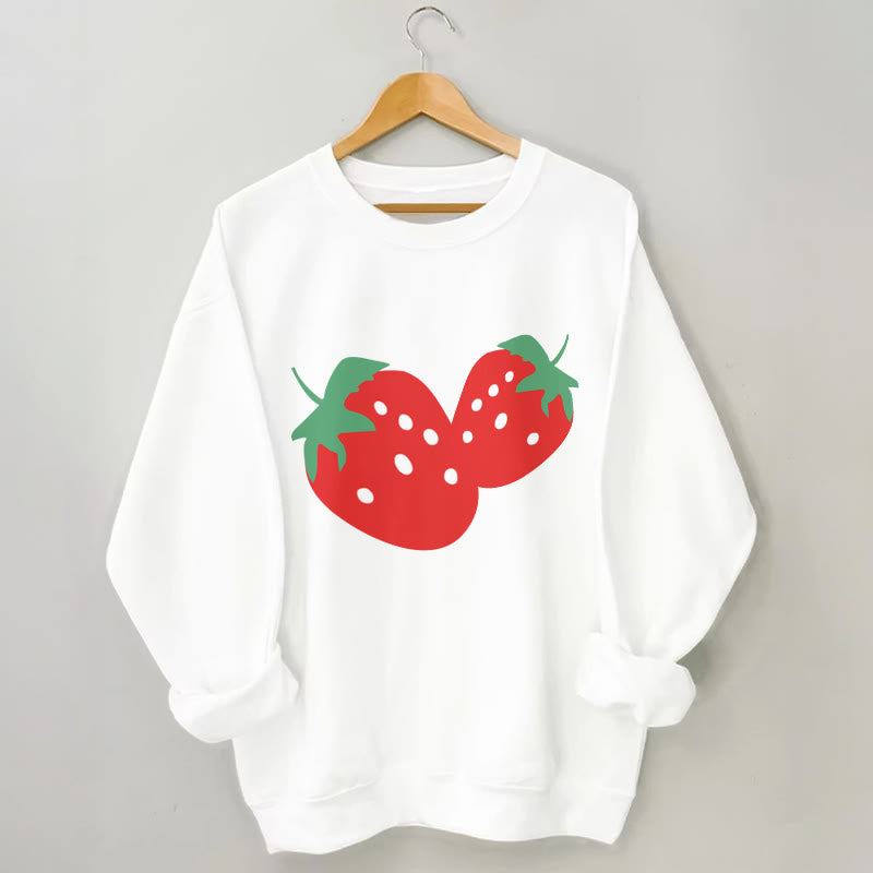 Erdbeer-Sweatshirt in Übergröße - Weiß - 3XL - image 4