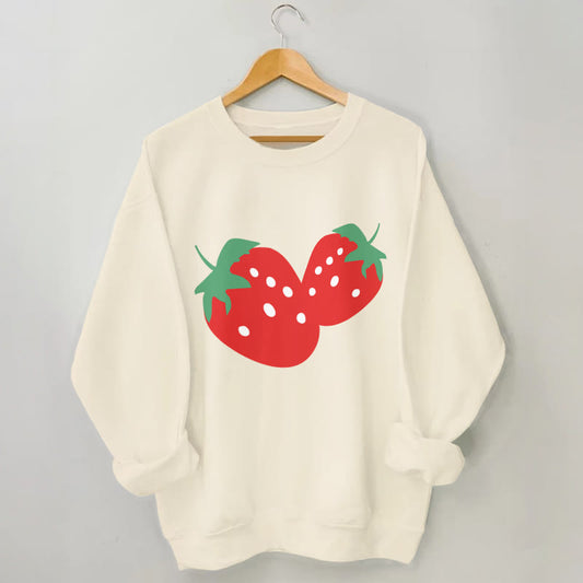 Erdbeer-Sweatshirt in Übergröße - Aprikose - 3XL - image 0