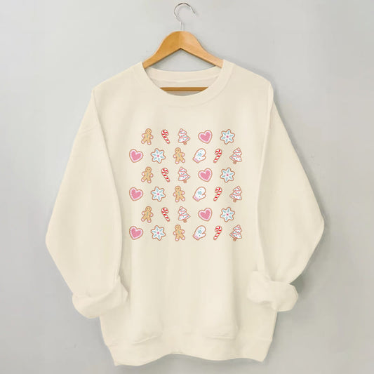 Sweatshirt mit Weihnachtselementen in Übergröße - Aprikose - 3XL - image 1