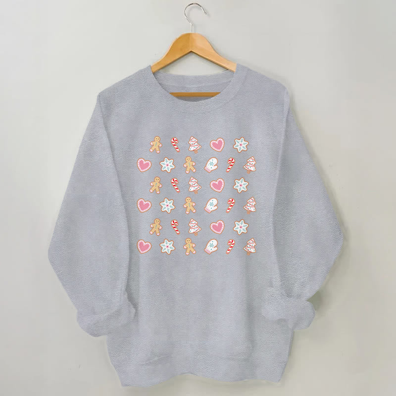 Sweatshirt mit Weihnachtselementen in Übergröße - Grau - 3XL - image 1