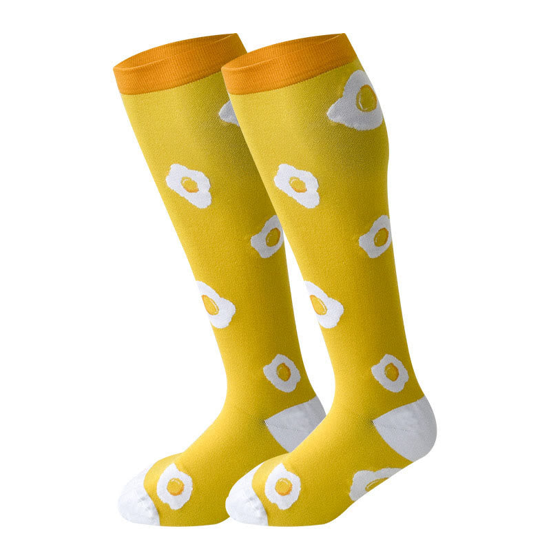2XL-7XL Plus Size Yellow Series Kompressionsstrümpfe (3 Paar) - Spiegeleier - 7XL - image 4