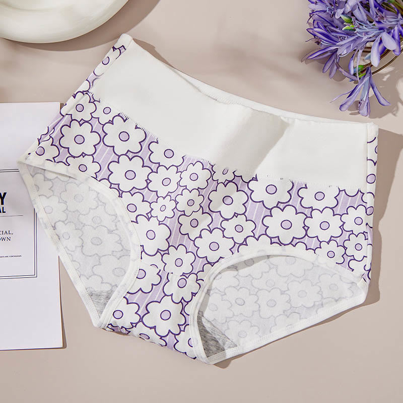 Slip mit Smiley-Blumenmuster in Übergröße (4er-Pack) - Hellviolett - 2XL - image 5