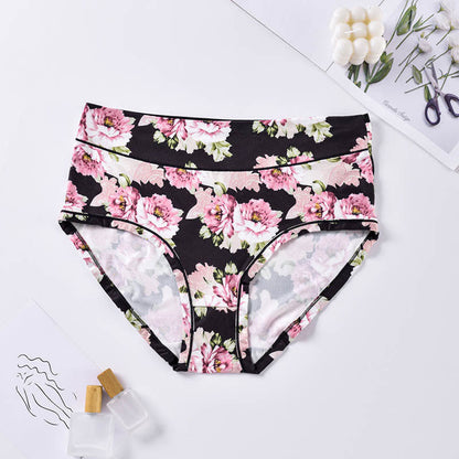 Weiche Höschen mit Blumenmuster in Übergröße (4er-Pack) - Schwarz - 4XL - image 10
