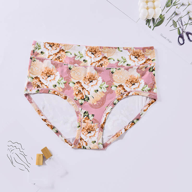 Weiche Höschen mit Blumenmuster in Übergröße (4er-Pack) - Rosa - 4XL - image 8
