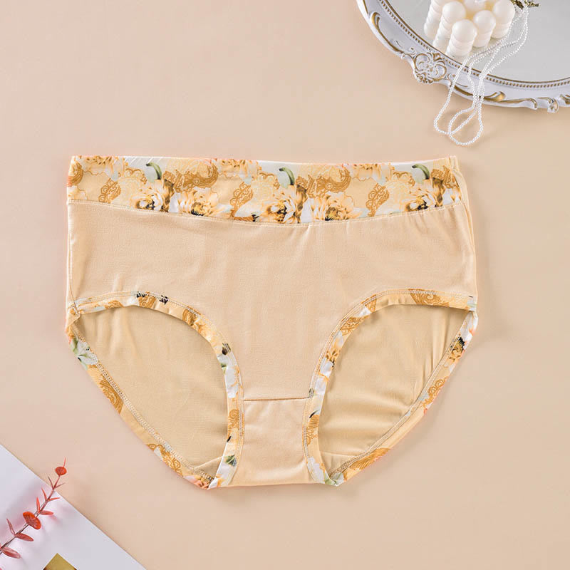 Einfarbige Höschen mit Blumenmuster in Übergröße (6er-Pack) - Nackt - 4XL - image 7