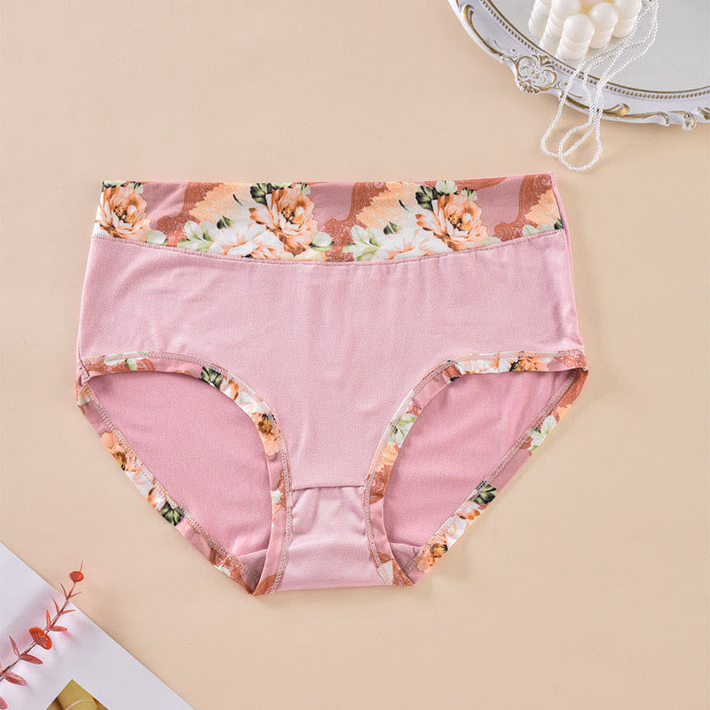 Einfarbige Höschen mit Blumenmuster in Übergröße (6er-Pack) - Rosa - 4XL - image 5