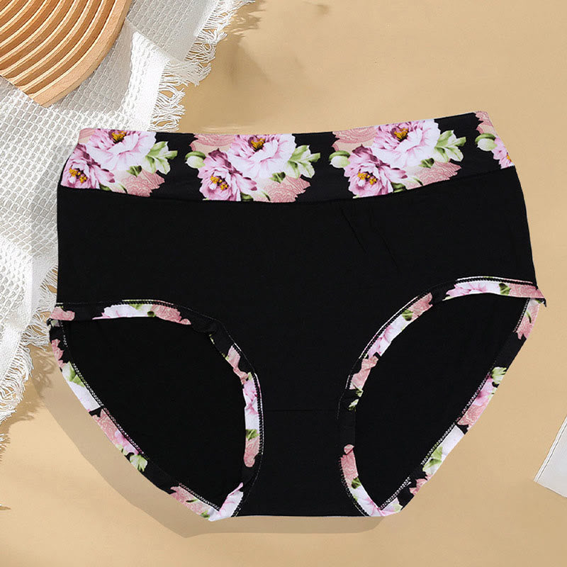 Slips mit Blumenmuster in Unifarben (6er-Pack) - Schwarz - 4XL - image 1