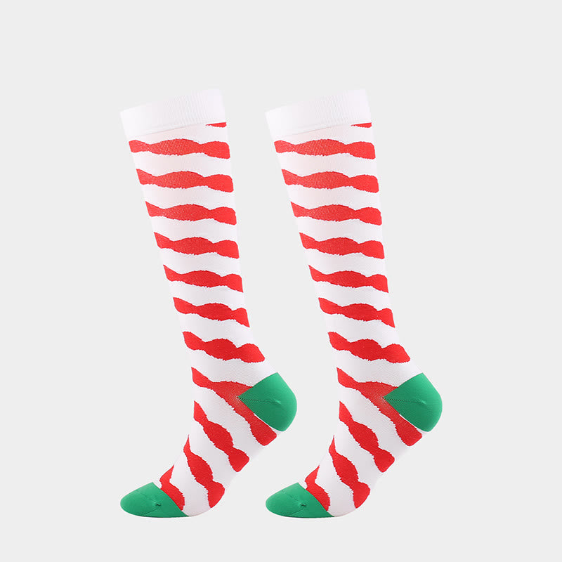 Weihnachts-Kompressionsstrümpfe mit Katzen- und Hundemotiv (4 Paar) - image 2