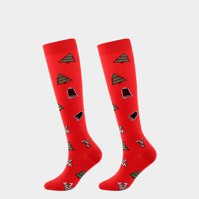 Weihnachts-Kompressionsstrümpfe mit Katzen- und Hundemotiv (4 Paar) - image 1