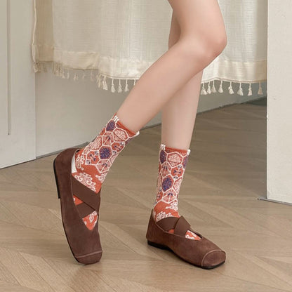 Retro Diamond Quarter Socken (5 Paar)