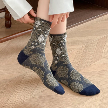 Retro Diamond Quarter Socken (5 Paar)