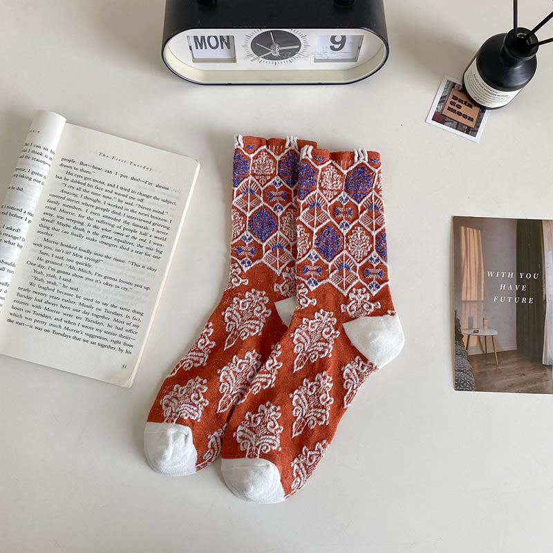 Retro Diamond Quarter Socken (5 Paar)