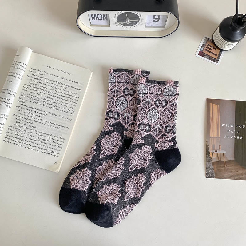 Retro Diamond Quarter Socken (5 Paar)