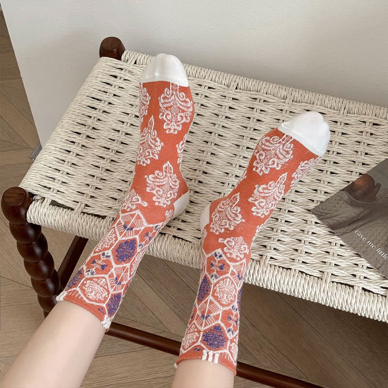 Retro Diamond Quarter Socken (5 Paar)