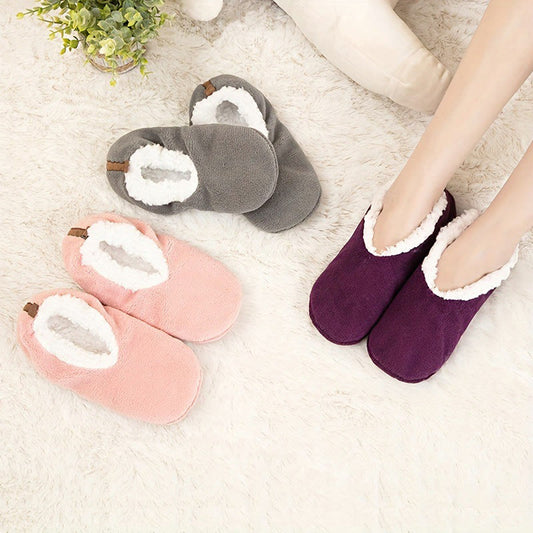 Rutschfeste Hausschuhsocken in Übergröße, einfarbig (3 Paar) - Mehrfarbig - EU38-40 (US5-7) - image 0