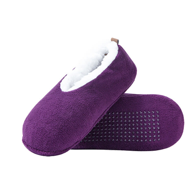 Rutschfeste Hausschuhsocken in Übergröße, einfarbig (3 Paar) - Lila - EU38-40 (US5-7) - image 6