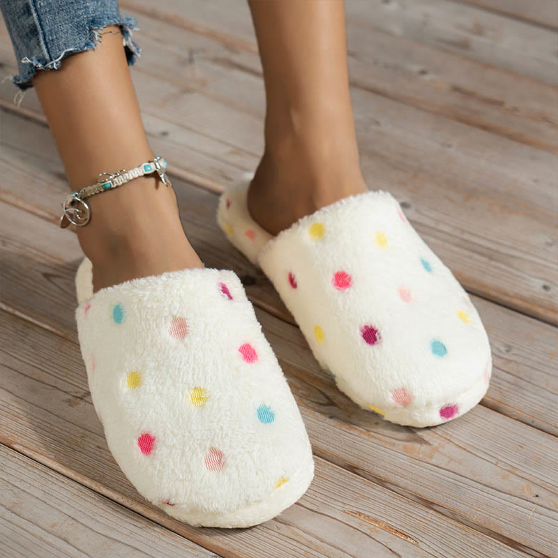 Hausschuhe mit bunten Punkten in Übergröße - Beige - EU44-45 (U10-11) - image 3