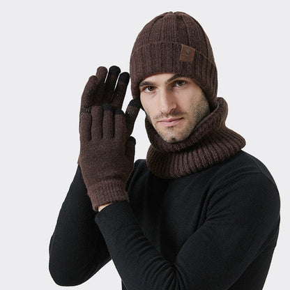Modisches warmes 3-in-1-Set mit Handschuhen, Mütze und Schal - image 3