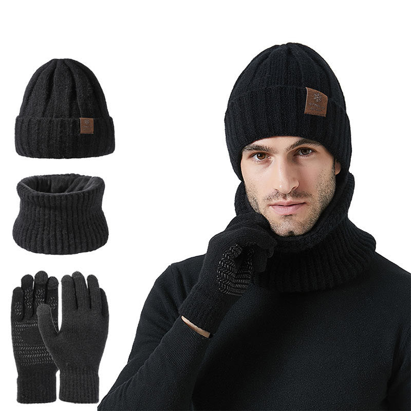 Modisches warmes 3-in-1-Set mit Handschuhen, Mütze und Schal - Schwarz - Einheitsgröße - image 15