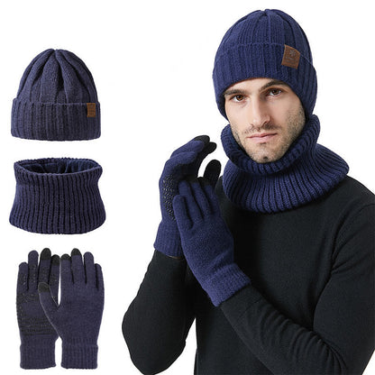 Modisches warmes 3-in-1-Set mit Handschuhen, Mütze und Schal