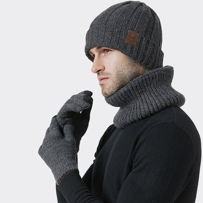 Modisches warmes 3-in-1-Set mit Handschuhen, Mütze und Schal