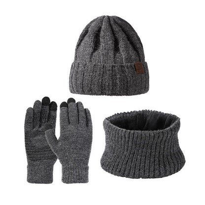 Modisches warmes 3-in-1-Set mit Handschuhen, Mütze und Schal