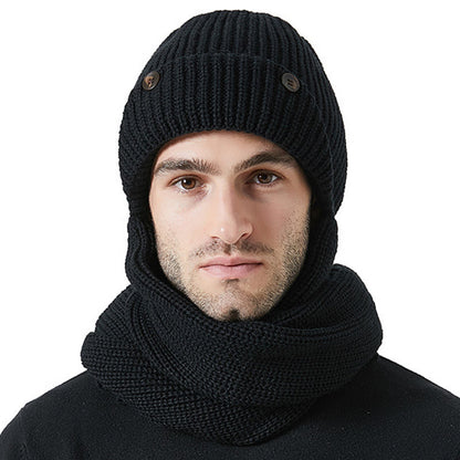 Ohrenschutz Beanie Schal 2 in 1 Set - Schwarz - Einheitsgröße - image 1