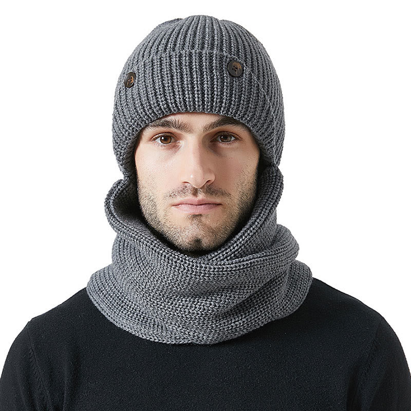 Ohrenschutz Beanie Schal 2 in 1 Set - Grau - Einheitsgröße - image 5